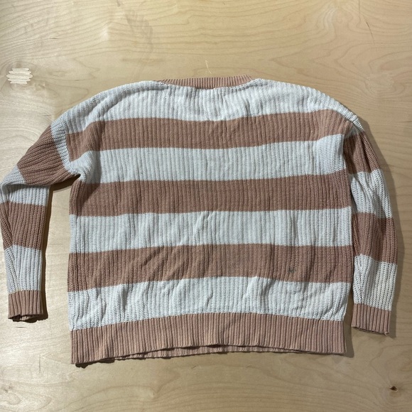 Torrid Tan and White Striped Crewneck Sweater Size 00 (PF) - Picture 10 of 11